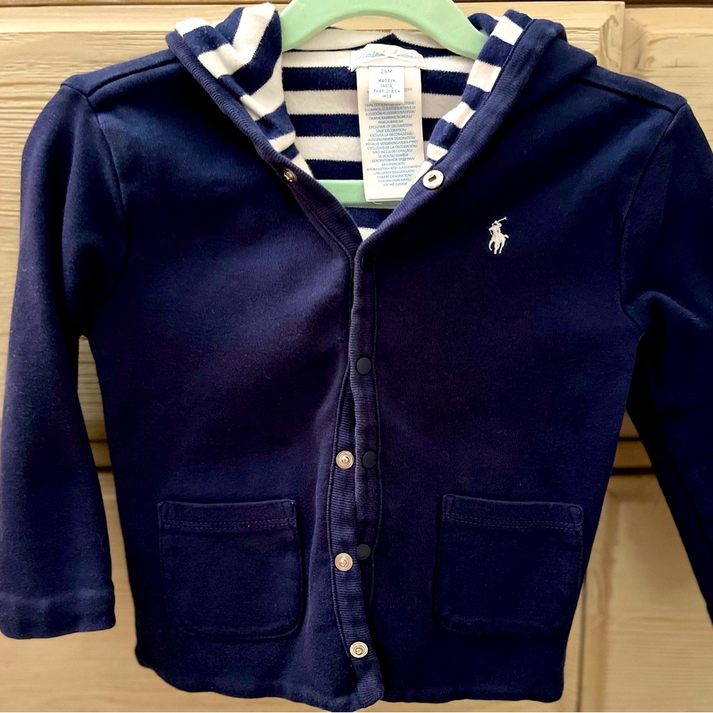 Ralph Lauren kids toddler signature cotton hoodie 24 months with snaps